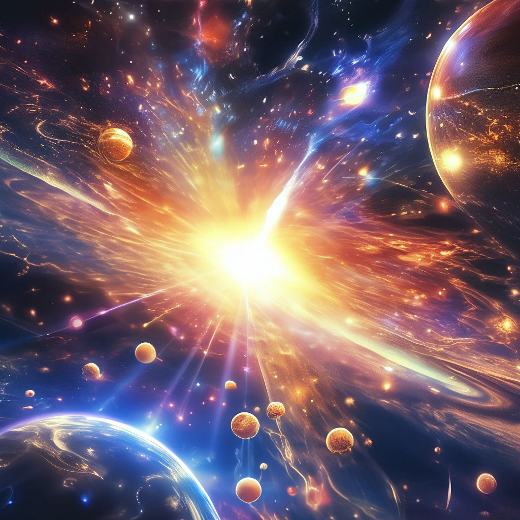"The birth of the universe" — image created in Shedevrum