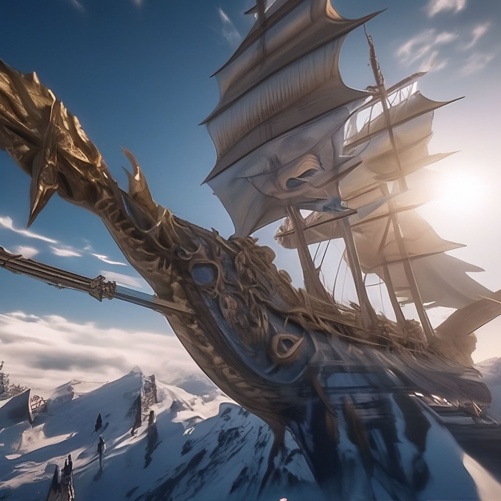 "An ancient ancient ship is flying into the sky-metamorphosis ...