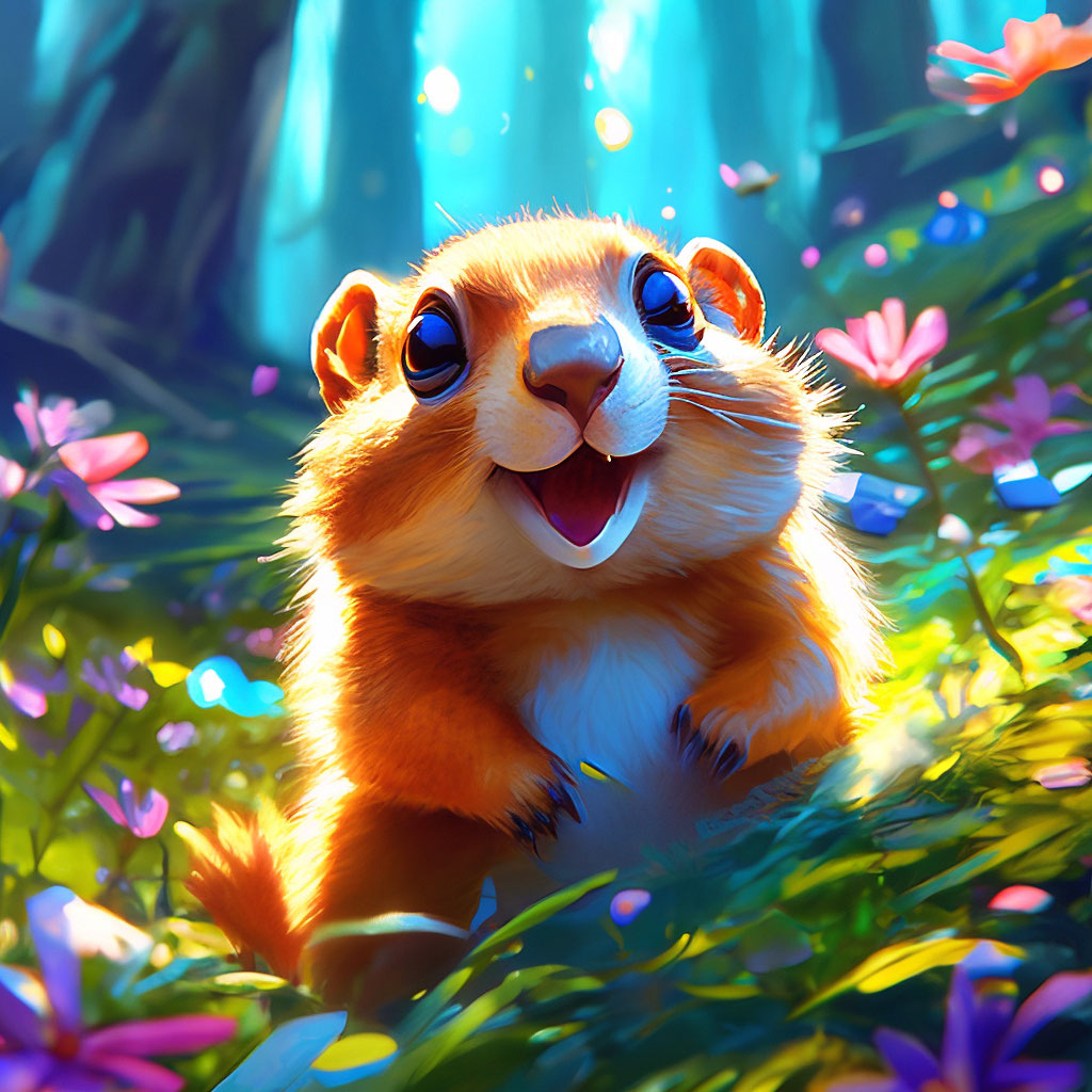 ", cute with blue eyes, gopher, 128k realism, beautiful, mysterious ...