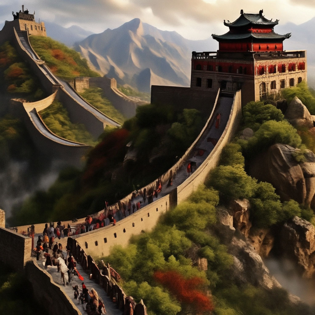 "The siege of the Great Wall of China nomads against the Chinese Middle ...