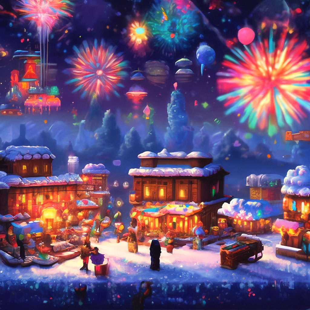 "The New Year has come" — image created in Shedevrum