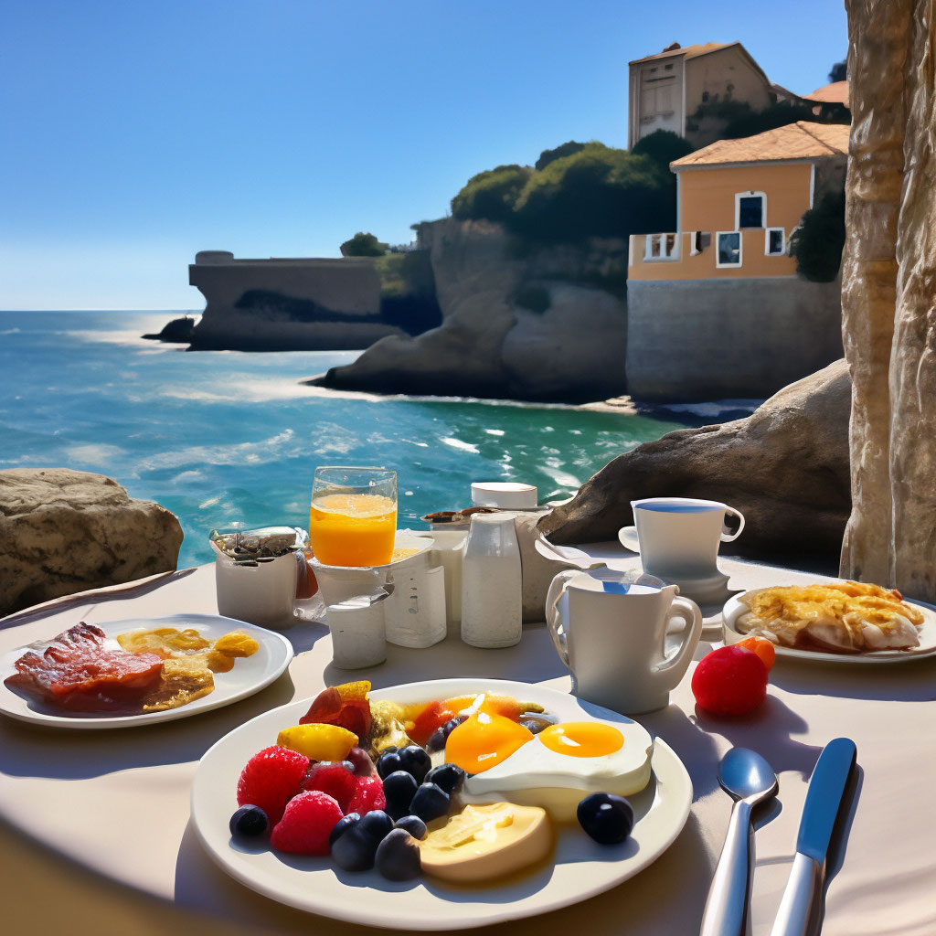 "Breakfast by the sea" — image created in Shedevrum
