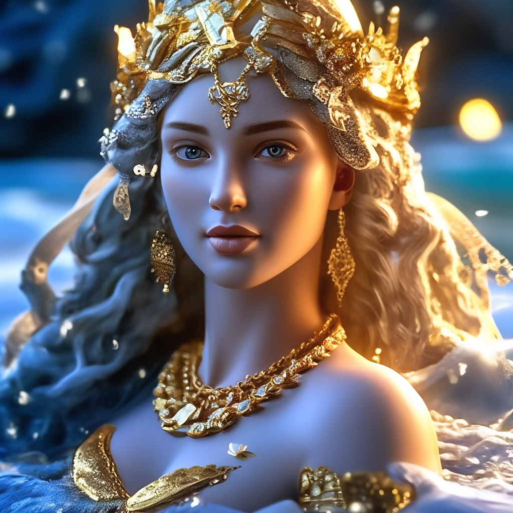 "The girl Goddess Aphrodite emerged from the sea foam, reached the ...