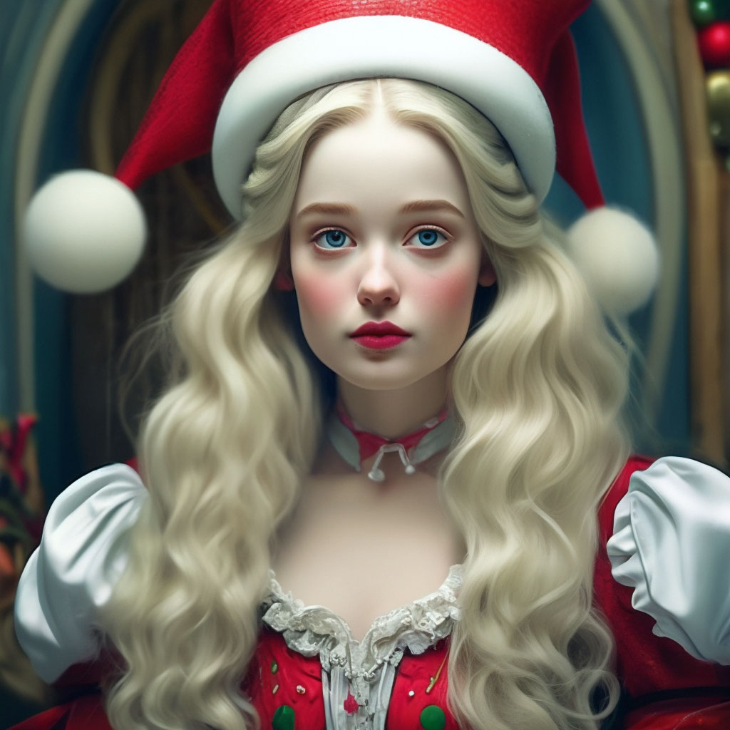 "An adult and beautiful Alice from Wonderland in a Santa costume ...