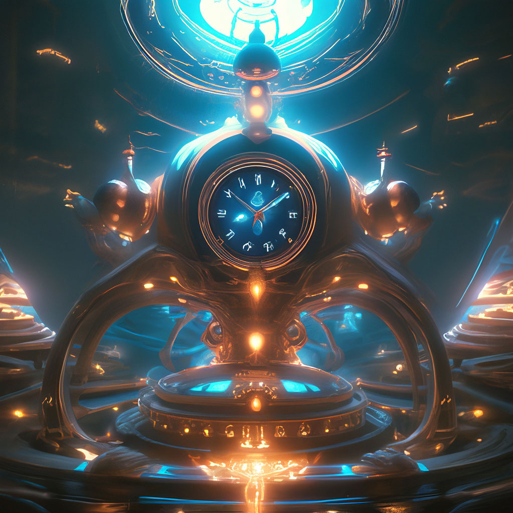 "Alien clock" — image created in Shedevrum