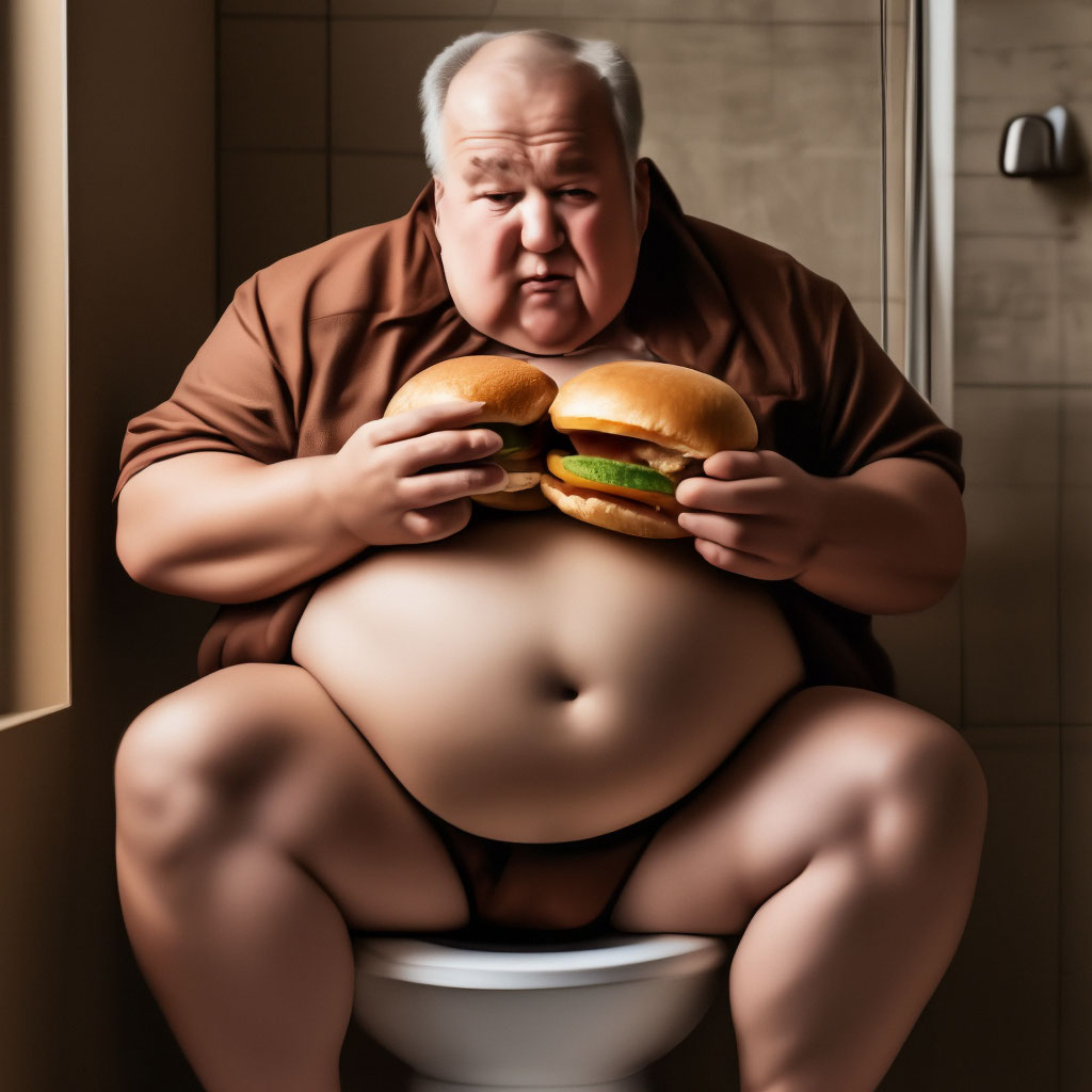 «Пожелые очень толстые мужики едят …» — создано в Шедевруме