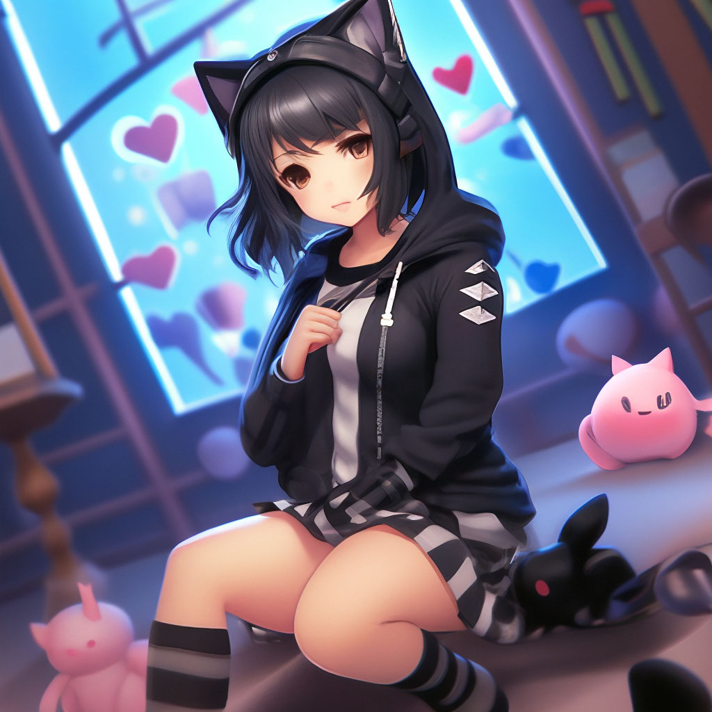 Cute anime femboy, cat tail, cat …» — создано в Шедевруме