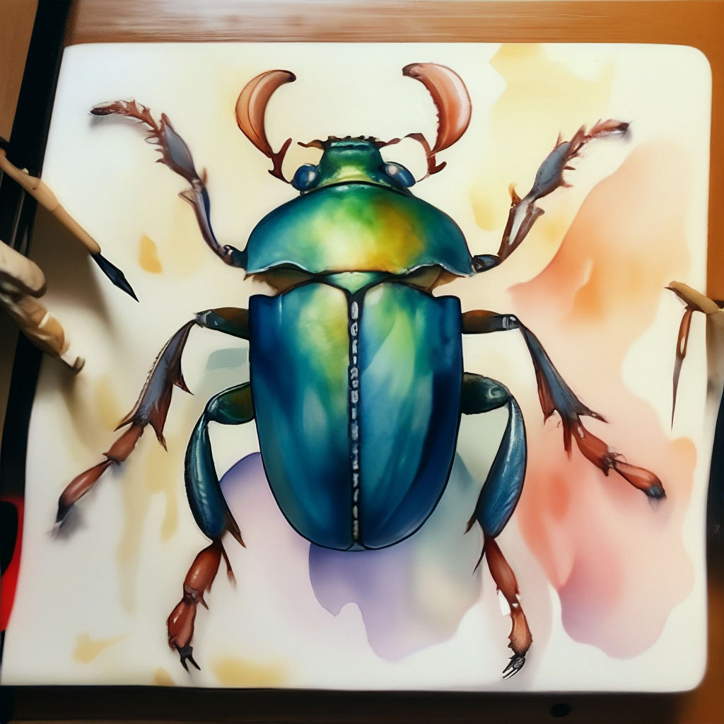 Рисунок акварелью, жук» — создано в Шедевруме