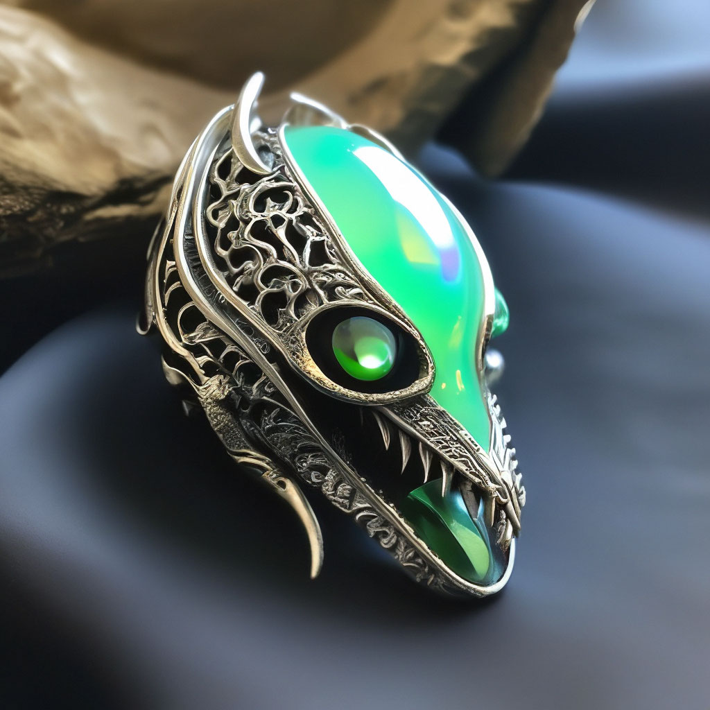 "Xenomorph head brooch