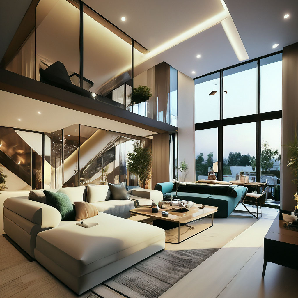 "Modern design project of a two-storey apartment" — image created in ...