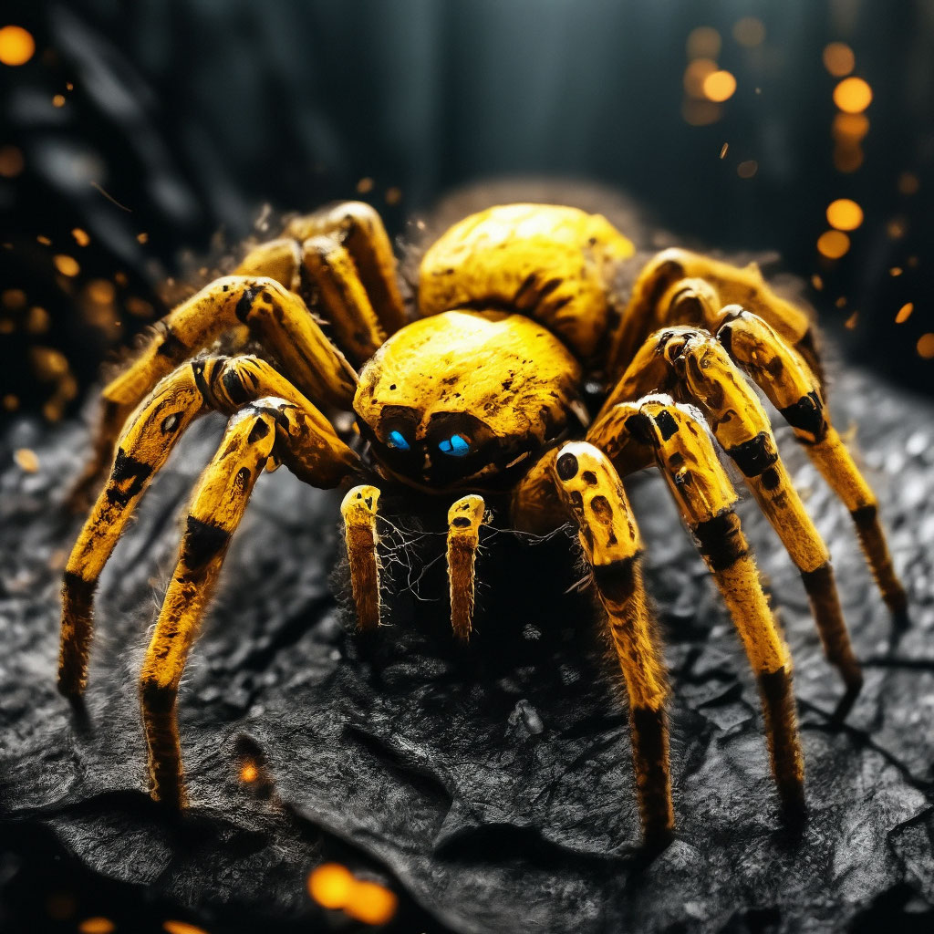 "Draw a yellow spider on a black background like I have on my avatar ...