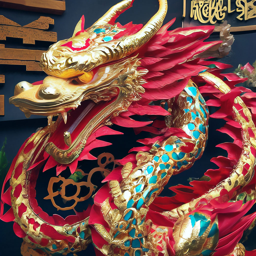 "2024 new year of the dragon" — image created in Shedevrum