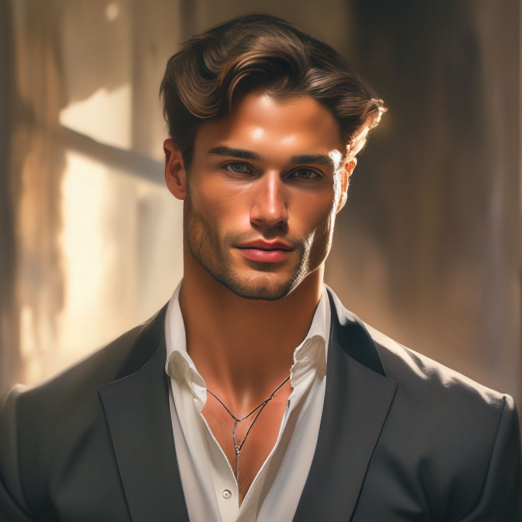 "A handsome man" — image created in Shedevrum