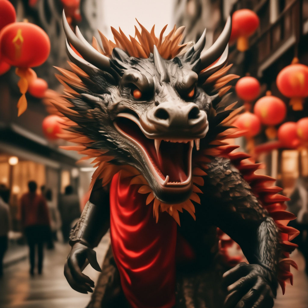 "Celebrating the new year of the dragon." — image created in Shedevrum