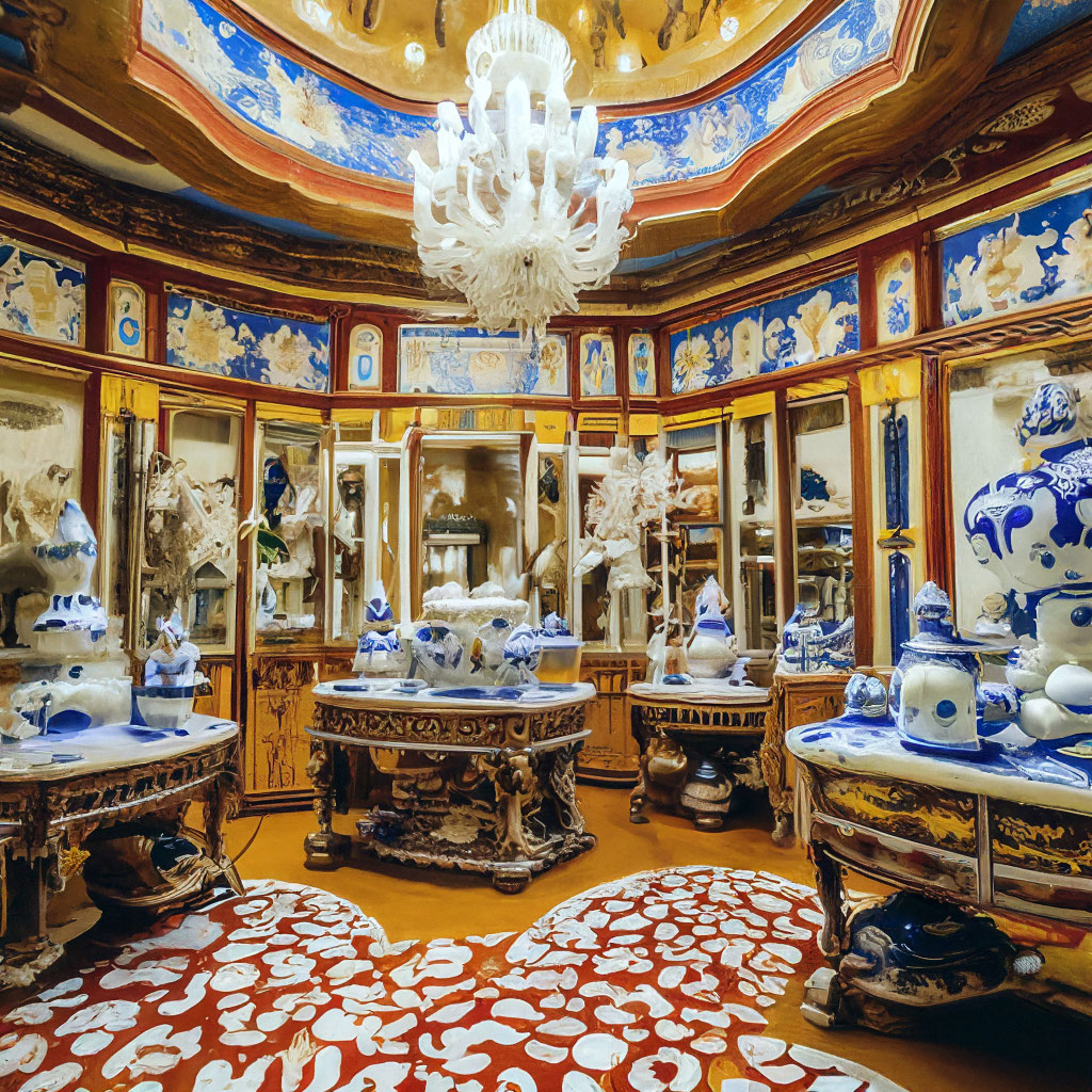 "Porcelain room, the whole interior is made of porcelain, fine ...
