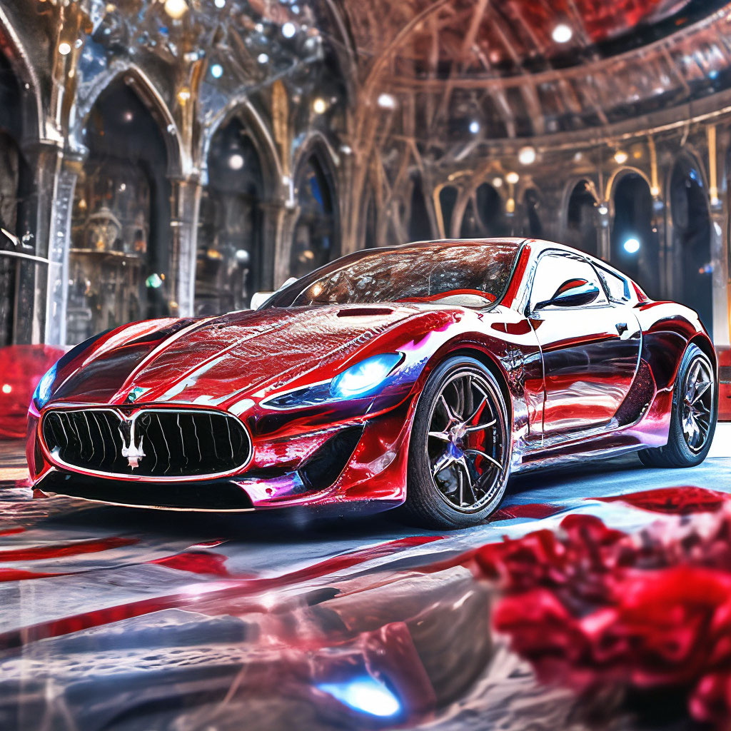 lisMatveeva red metallic silver GTR Maserati magnetotropic car ...