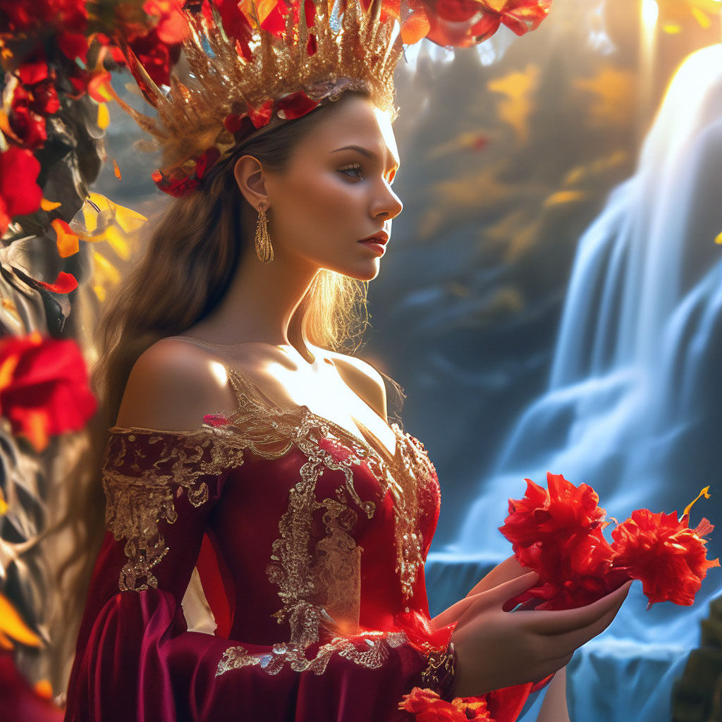 "Sunny day, crystal palace and nearby a very beautiful autumn queen ...
