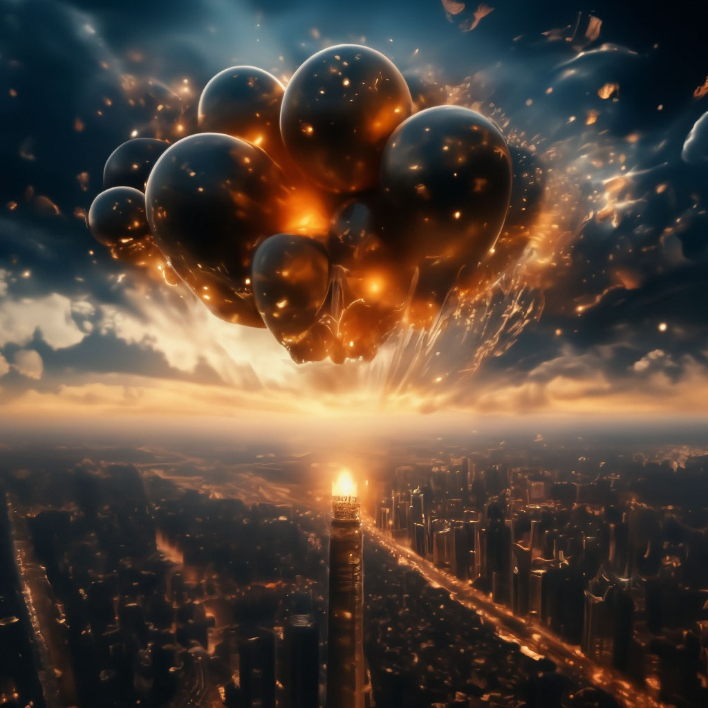 "New year in the sky" — image created in Shedevrum