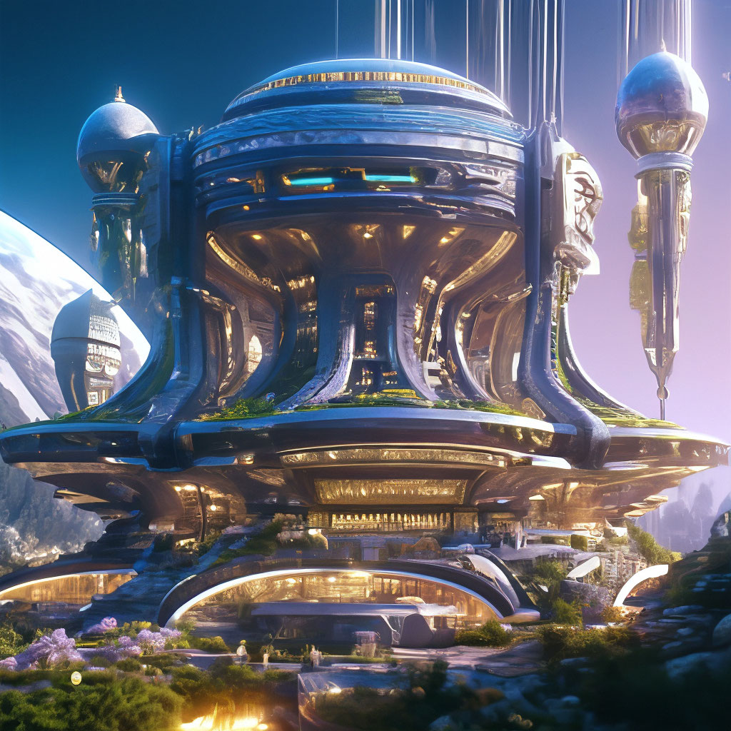 "Alien civilization with its active existence,🏆🏆🏆 🧬🧬🧬 buildings ...