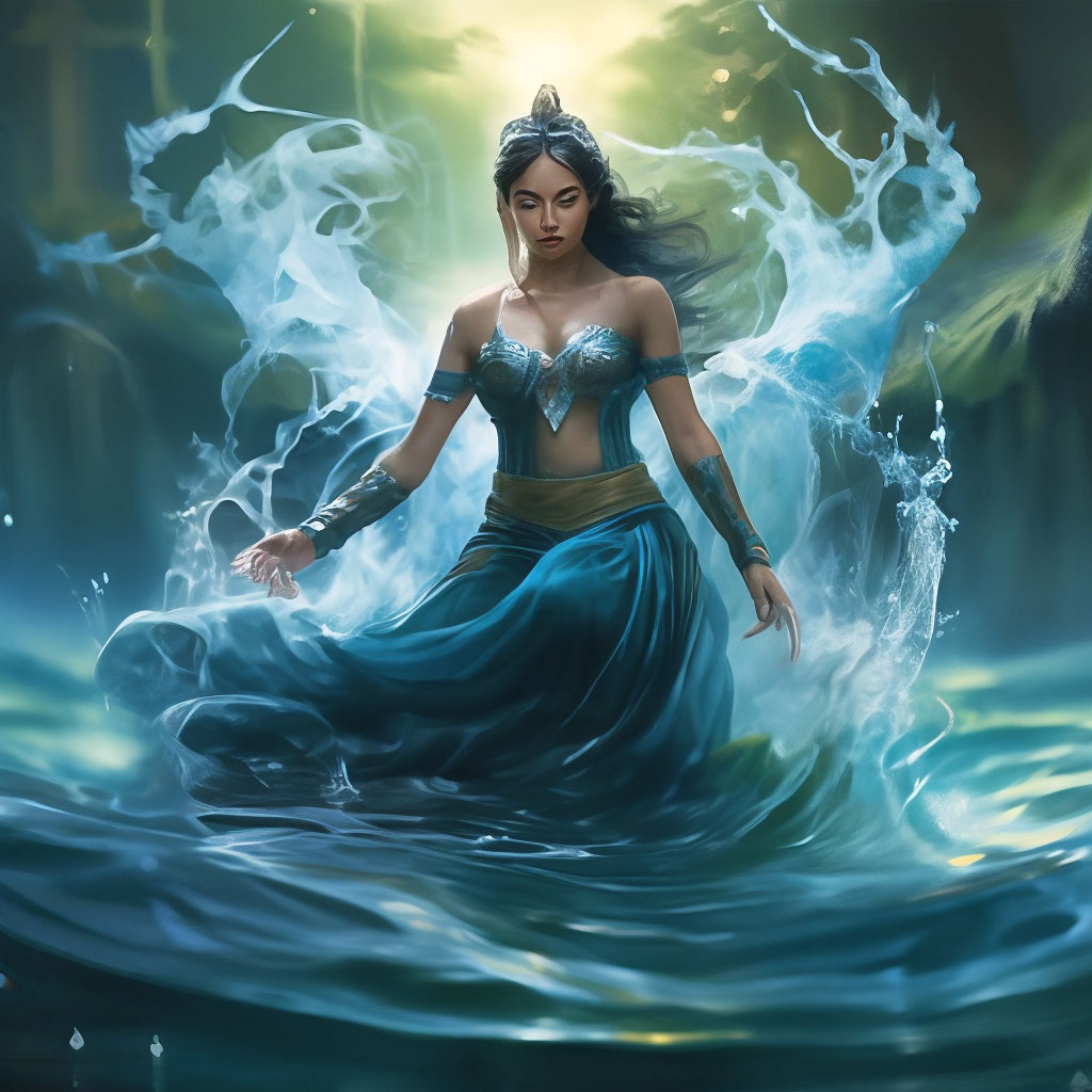 "Her element is water" — image created in Shedevrum