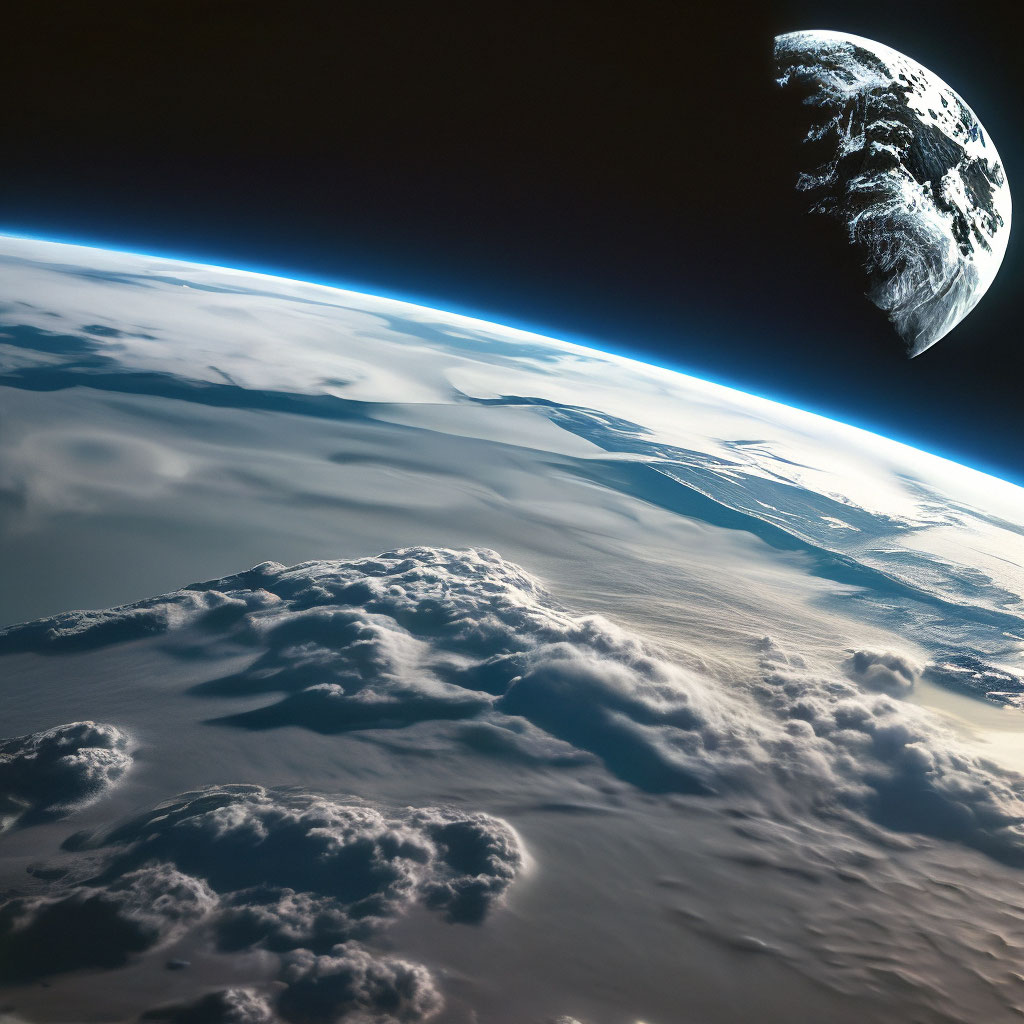 "Earth view from the moon." — image created in Shedevrum