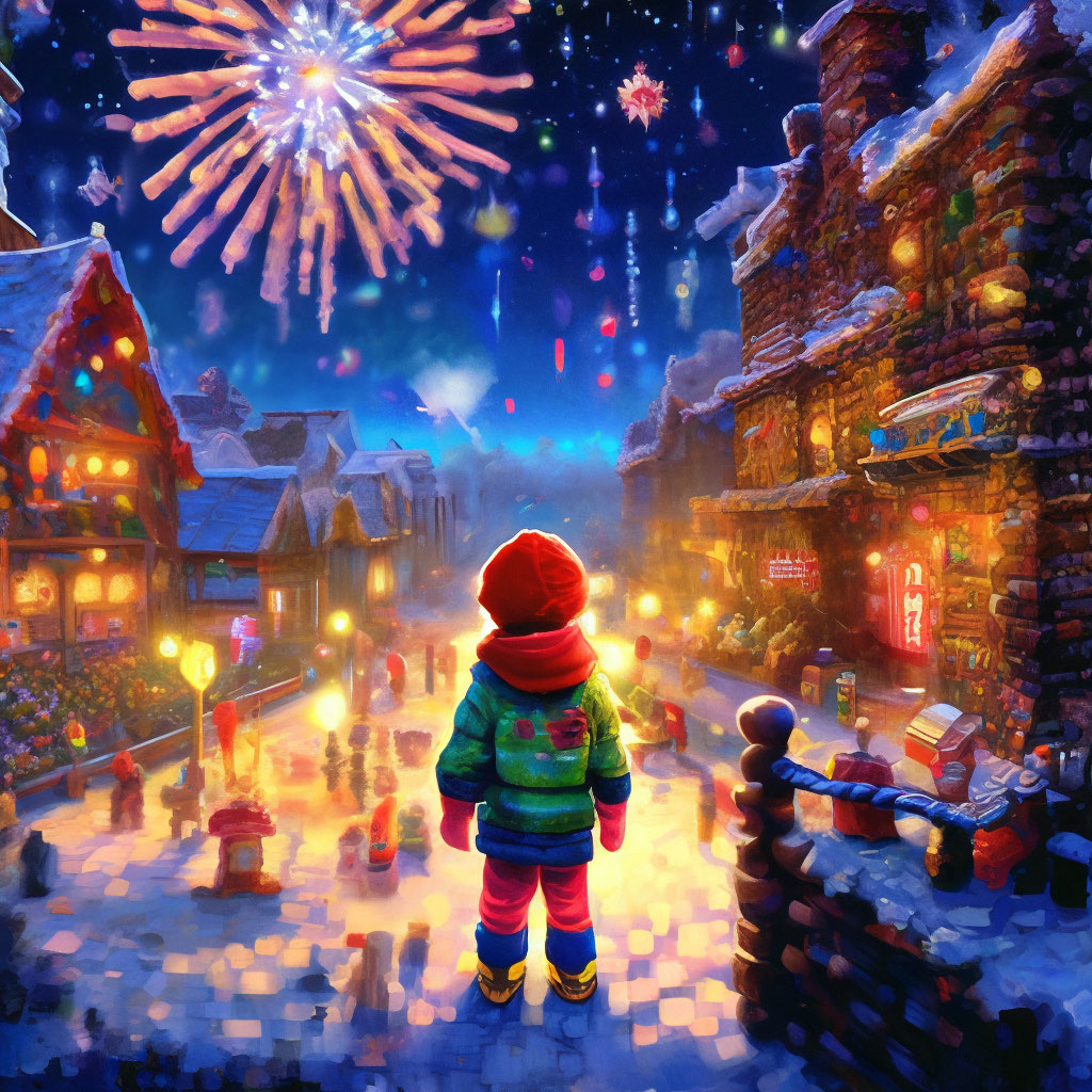 "New year through the eyes of a child" — image created in Shedevrum