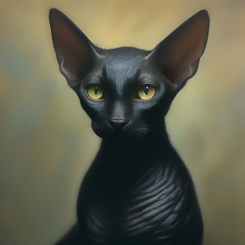 Лысый чёрный кот» — создано в Шедевруме