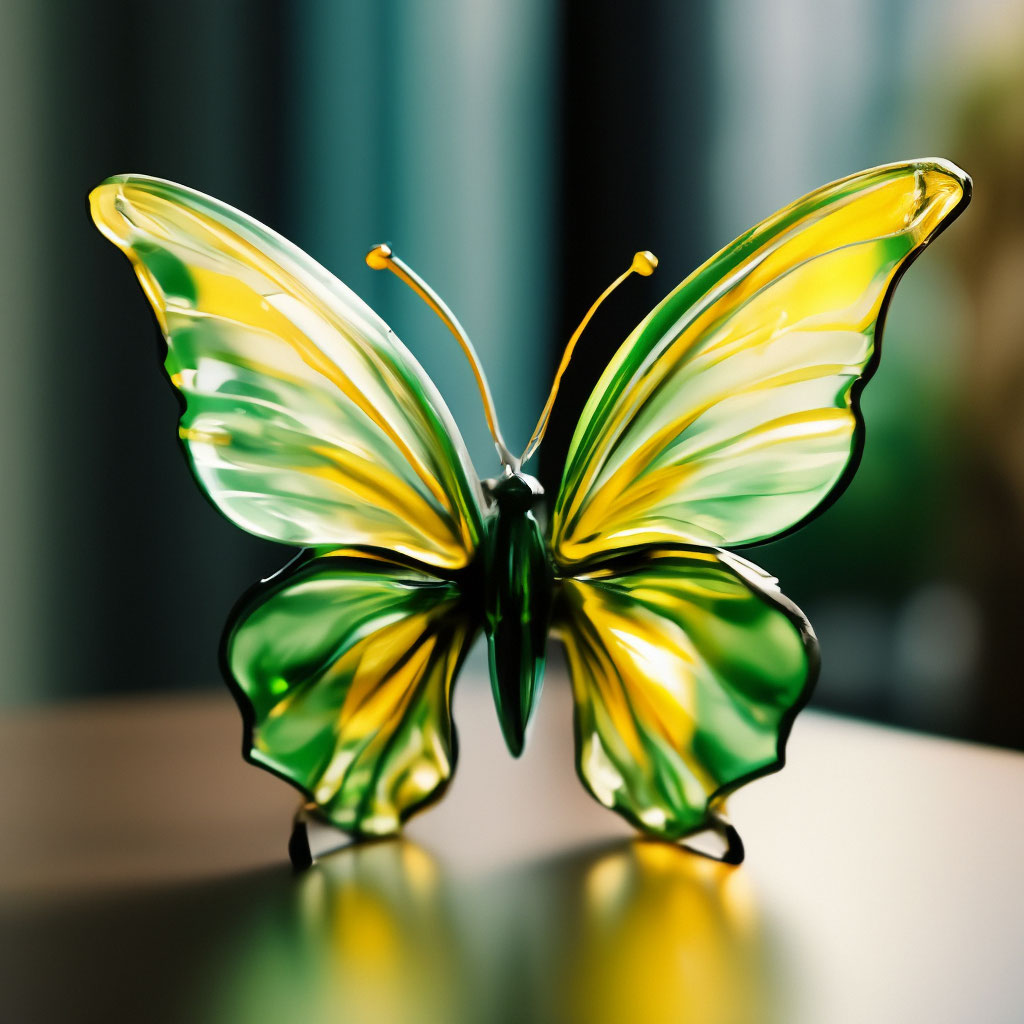 Бабочка из стекла, зелёный, жё…» — создано в Шедевруме