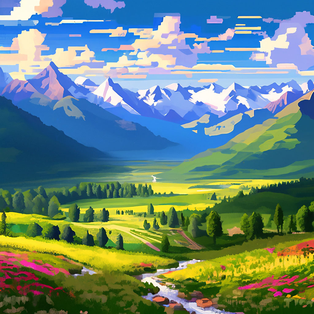 Алтайские пейзажи летом» — создано в Шедевруме