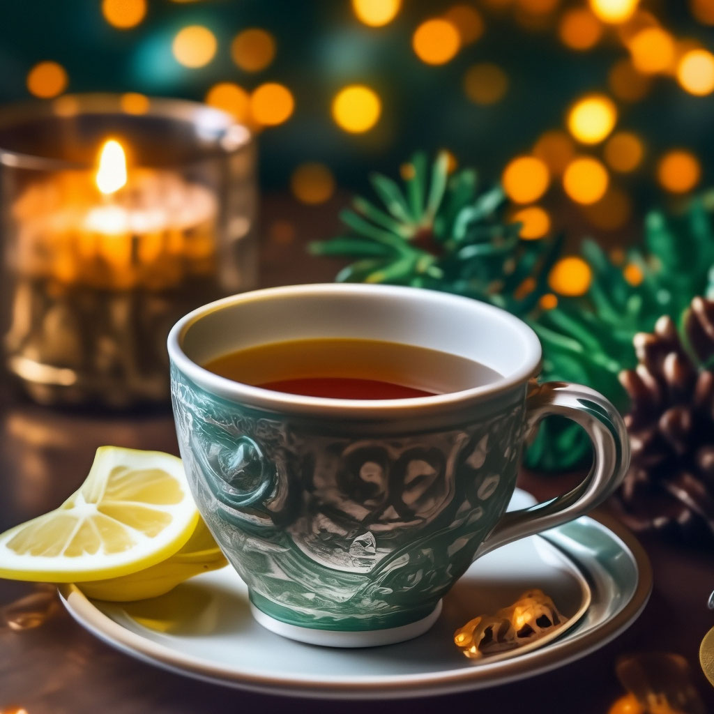 Чашка чая, цвета янтаря, листки …» — создано в Шедевруме