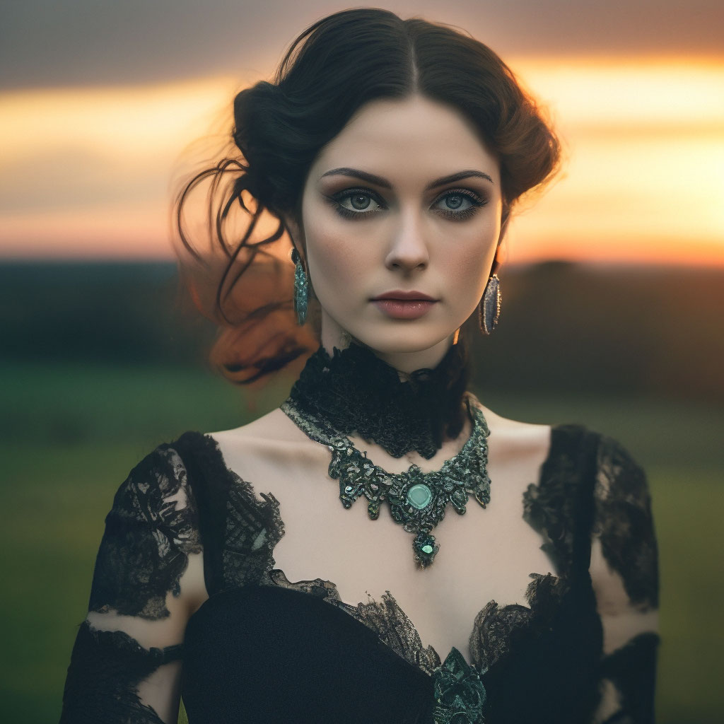 green emerald velvet dress Playa Black Necklace main image 1