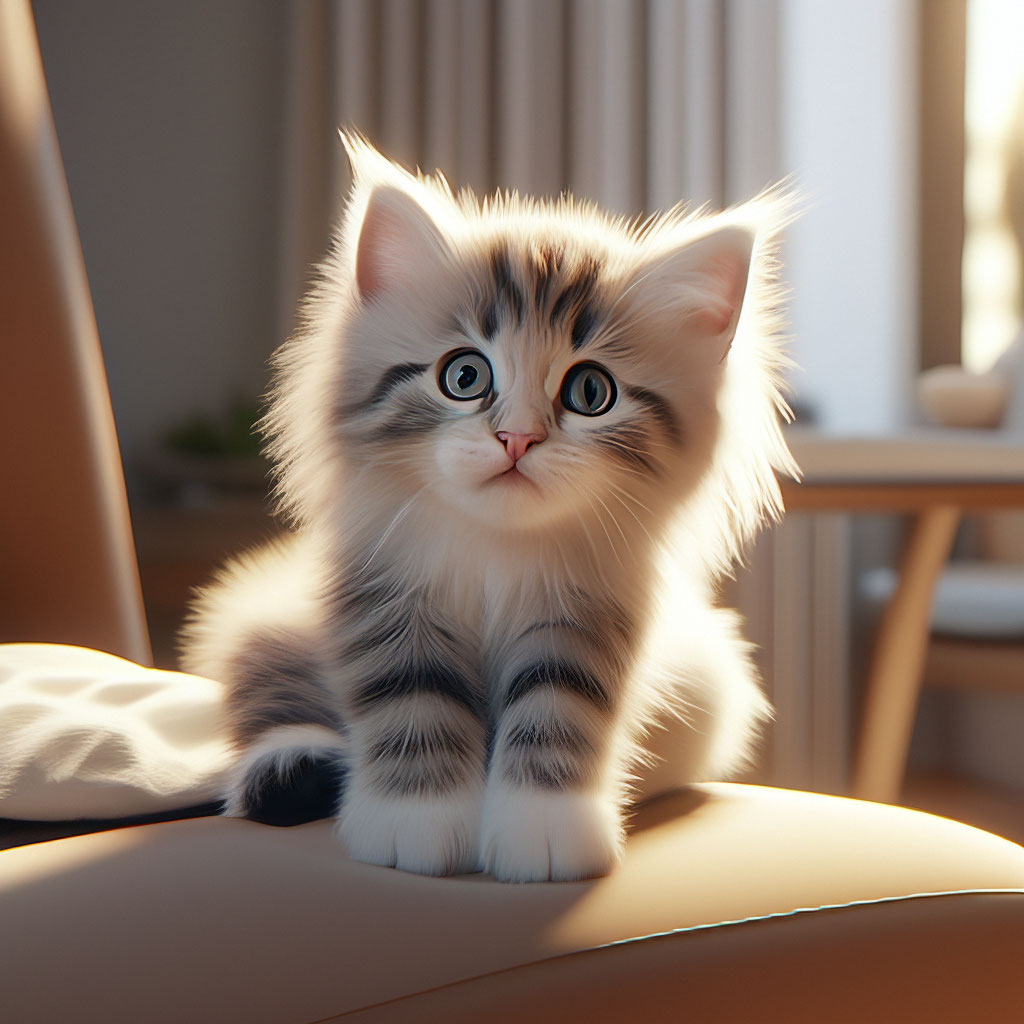 Маленький красивый пушистый котёнок …» — создано в Шедевруме