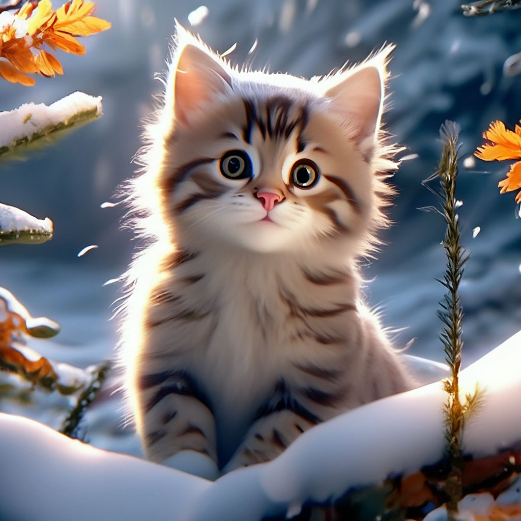 ㅤㅤㅤㅤㅤㅤ Очень Красивый Котенок, Осенью…» — создано в Шедевруме