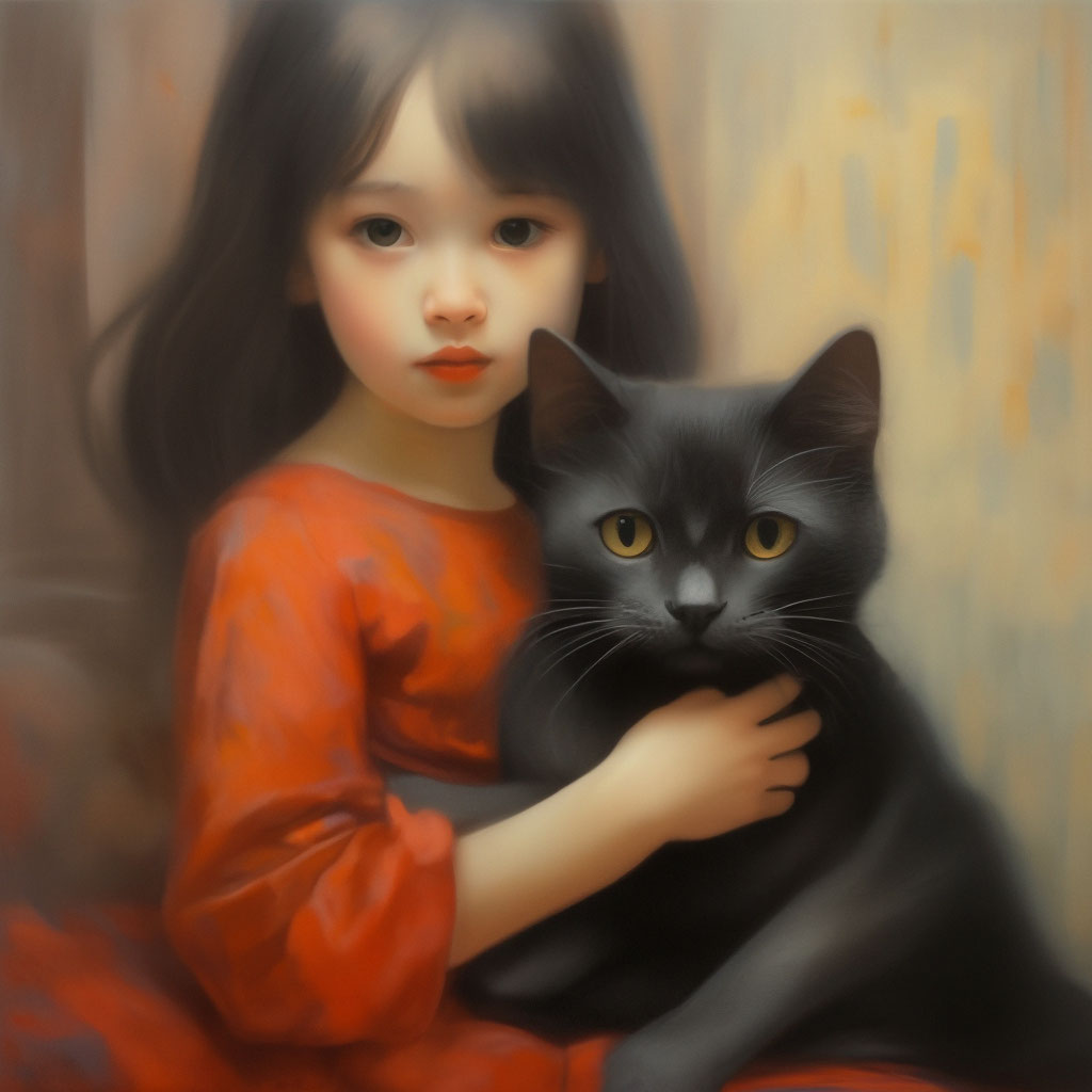 Девочка с кошкой картинка