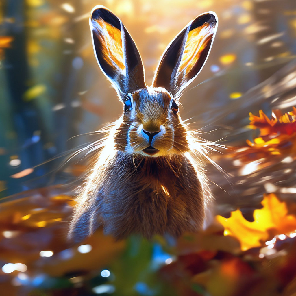 Заяц русак в осеннем лесу, в …» — создано в Шедевруме