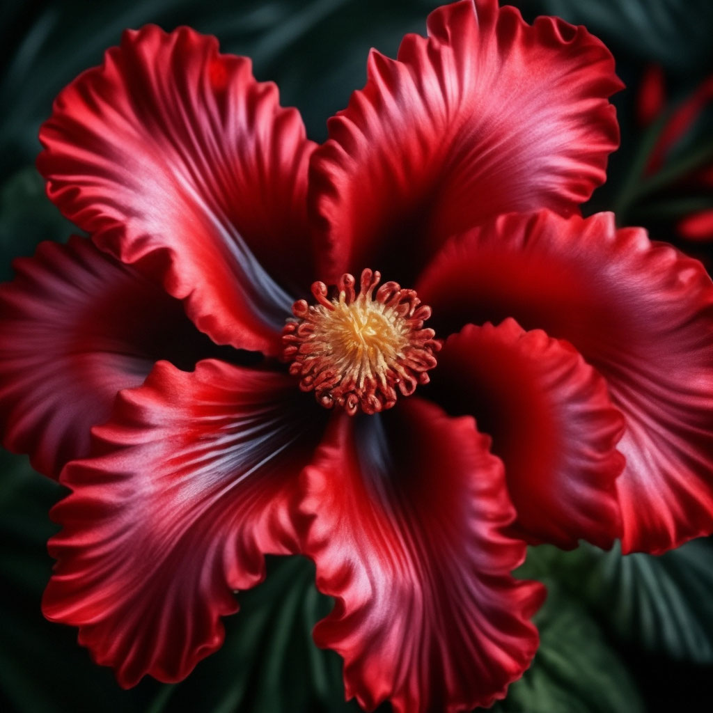 Большой красный цветок красивый | Премиум Фото