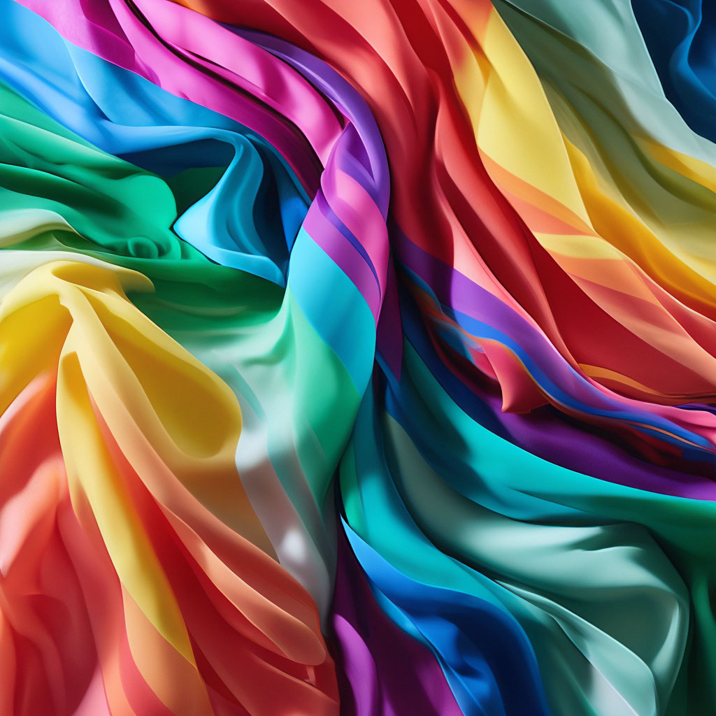 Струящаяся разноцветная ткань» — создано в Шедевруме