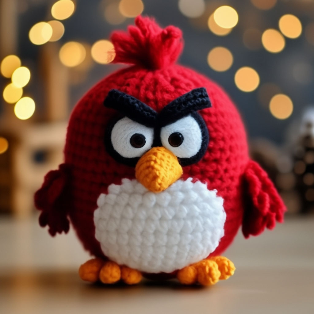Шапка Angry Birds, связанная крючком