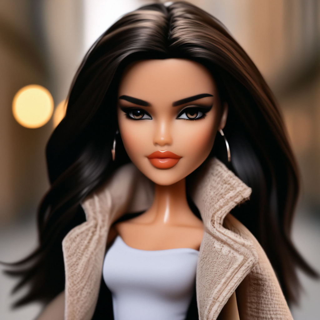 Kendall Jenner in bratz doll style image created in Shedevrum