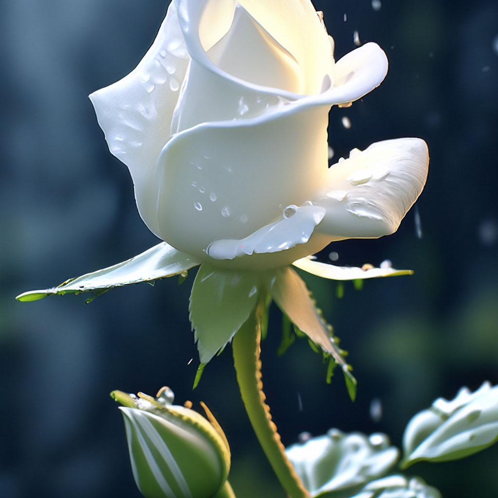 Бутон белой розы+ набирает объем+ …» — создано в Шедевруме