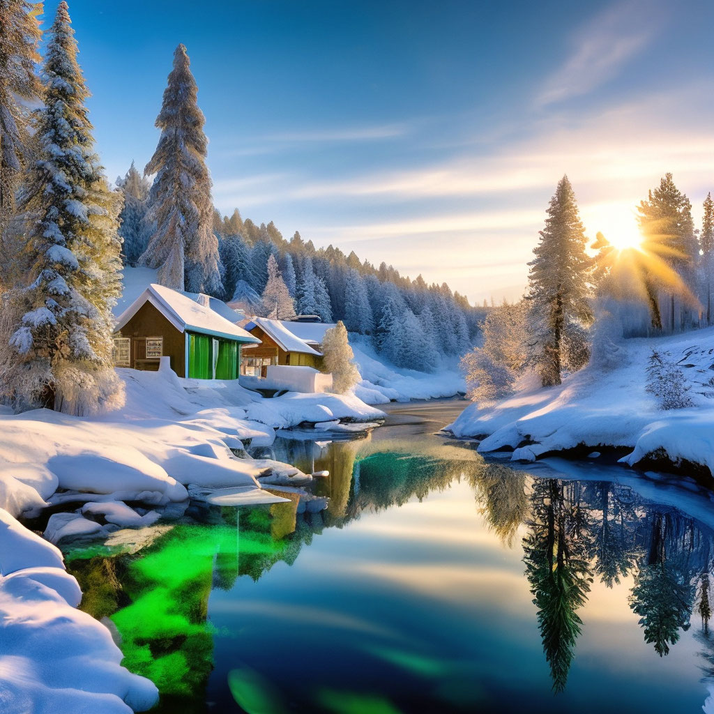 Норвегия, зима дома,пушистая …» — создано в Шедевруме