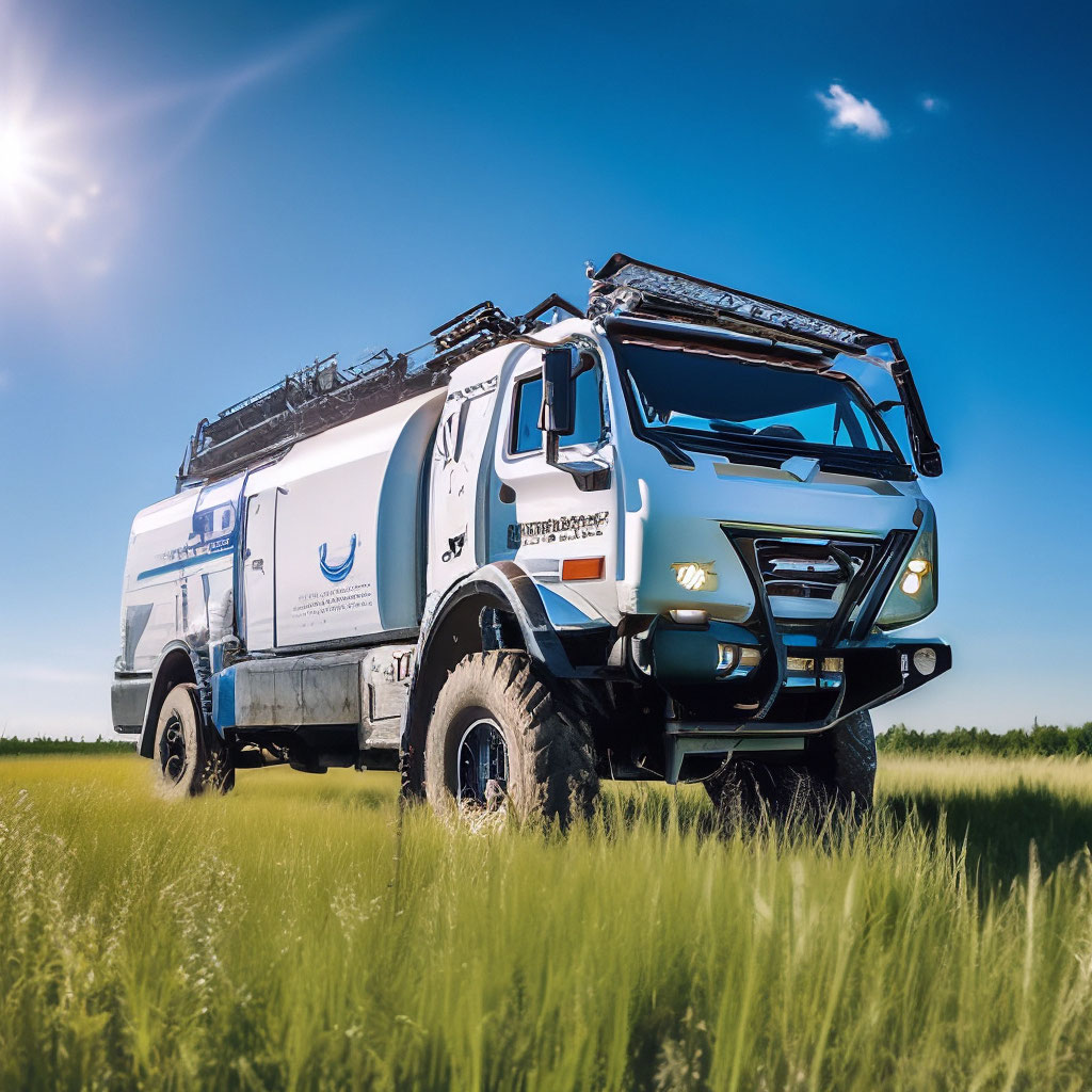 White KAMAZ car, with kung, …