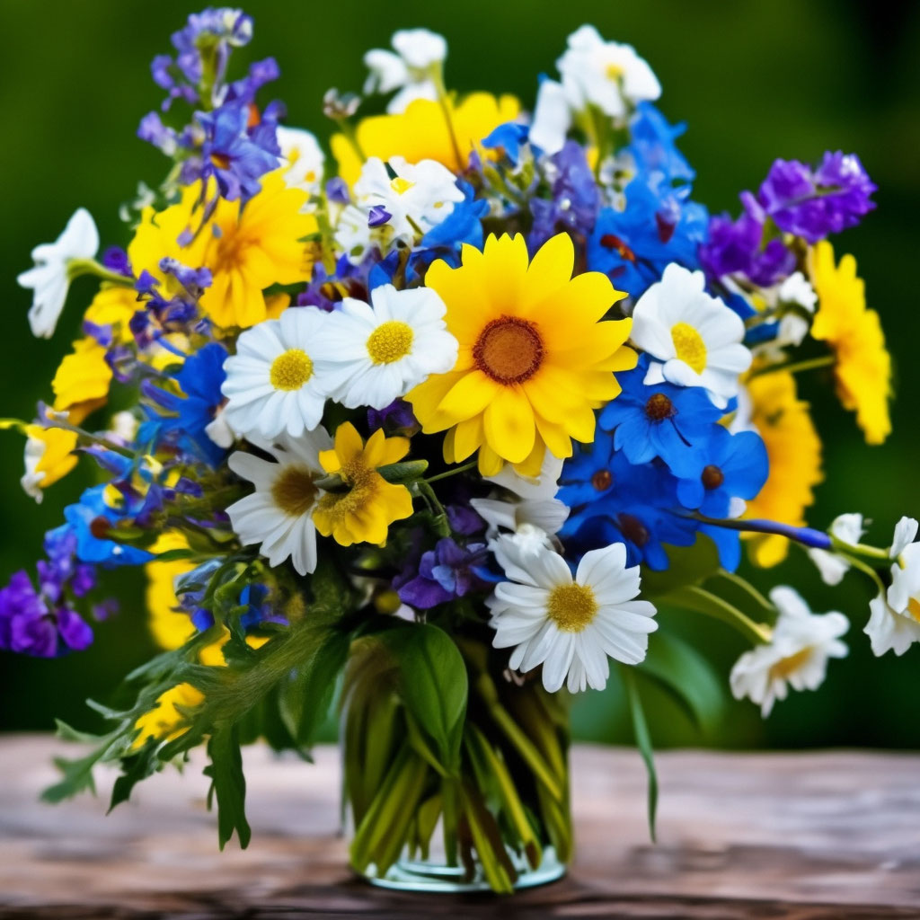 Красивый букет полевых цветов из …» — создано в Шедевруме