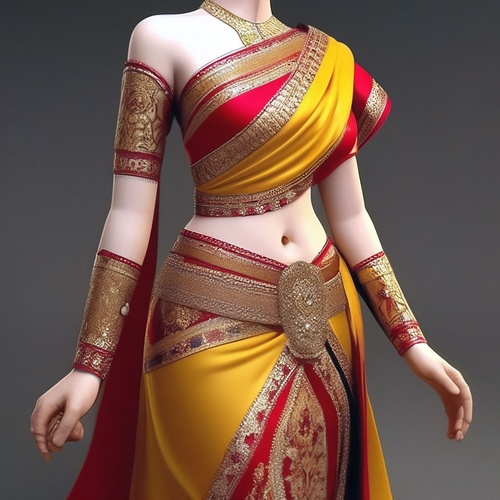 Красивое индийское платье, детализация…» — создано в Шедевруме