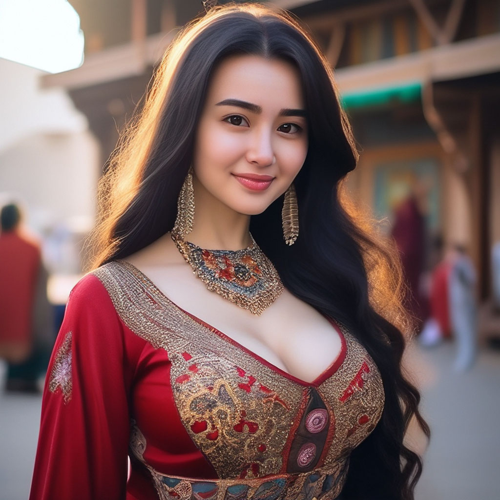 Красивая узбекская девушка с болщим …» — создано в Шедевруме