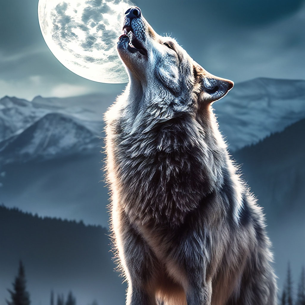 Рисунки карандашом волк воет на луну (28 фото)