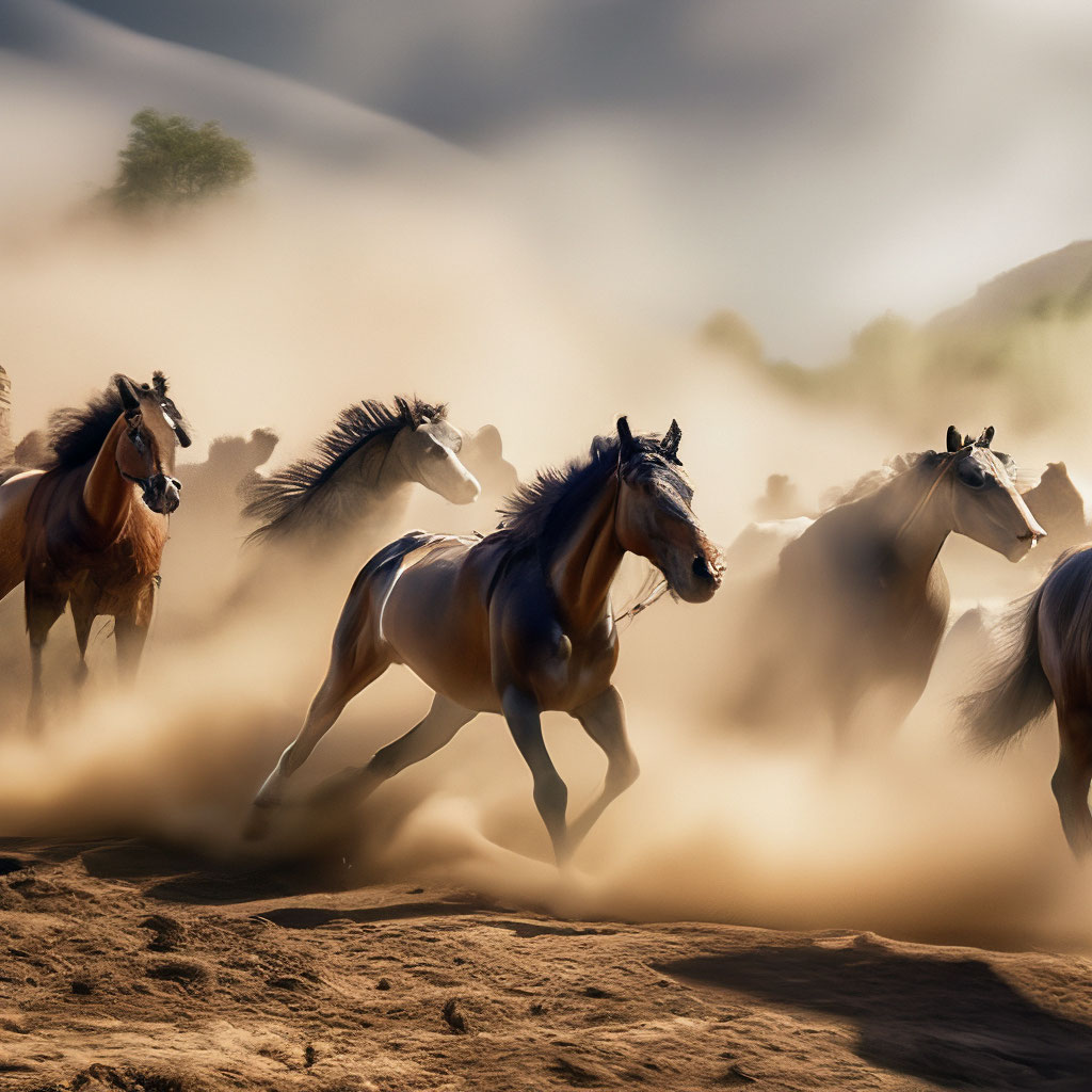 «От топота копыт пыль по полю …» — создано в Шедевруме