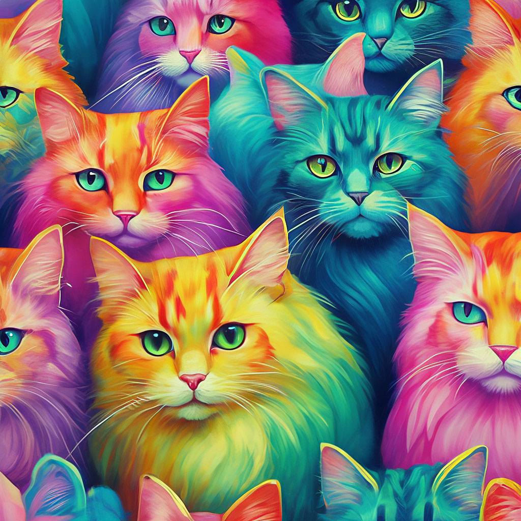 4 цветные коты