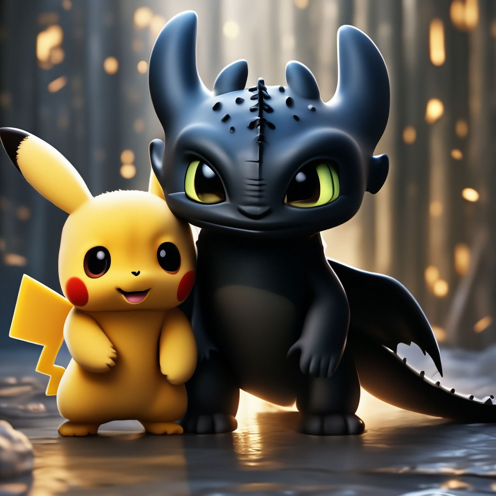 Toothless Conoce A Pikachu 8x10 Canvas Of Pikachu.. Many More Pokémon
