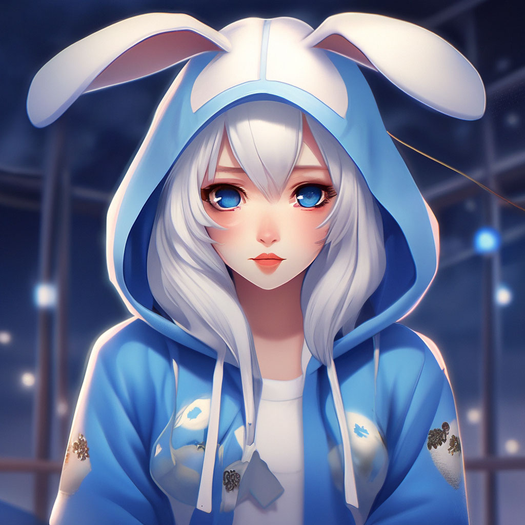 Anime girl bunny hoodie best sale